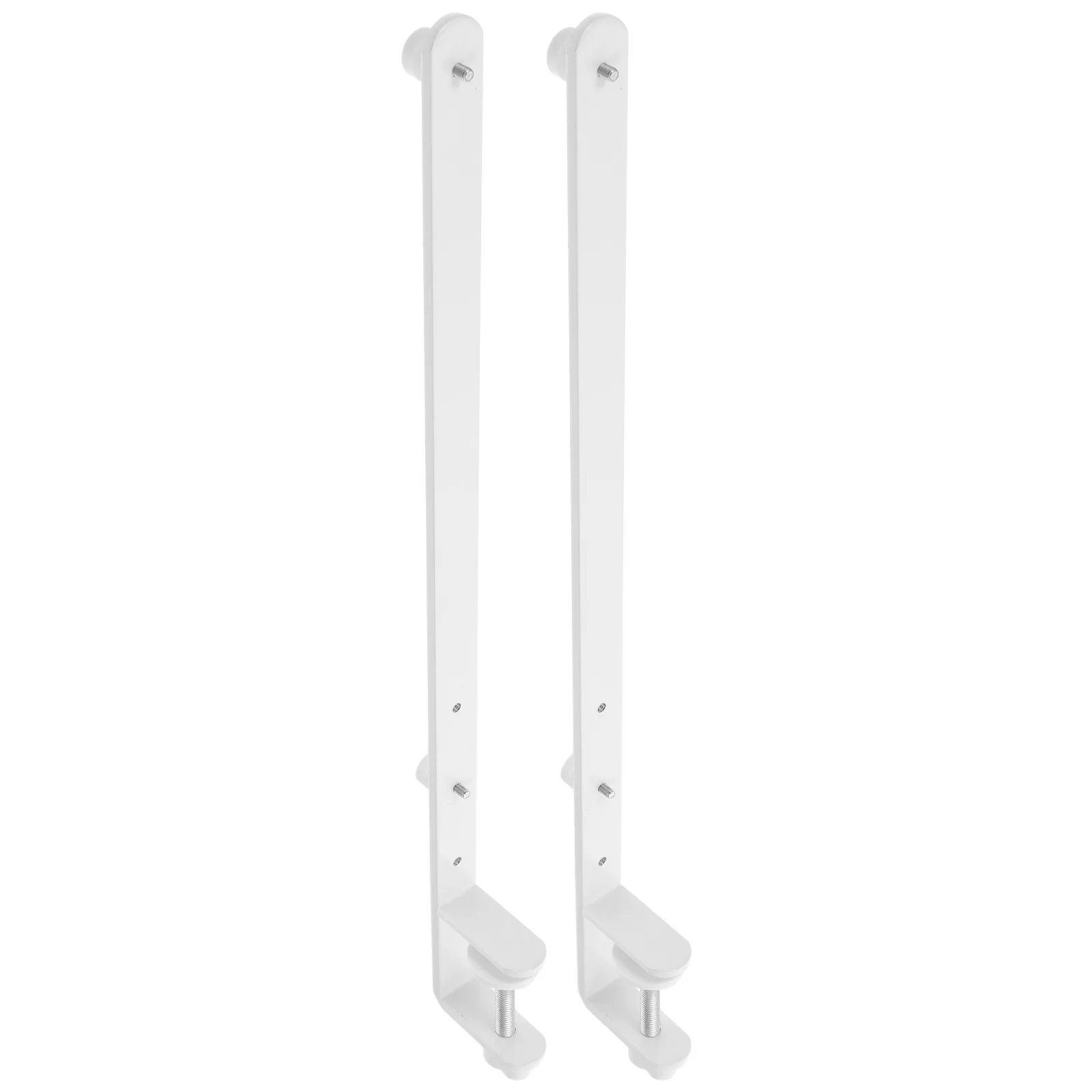 

2pcs Adjustable Desk Stand White Fixed Bracket Clamps For Pegboards Home Office Use Sturdy Wall Mountable Tool Storage