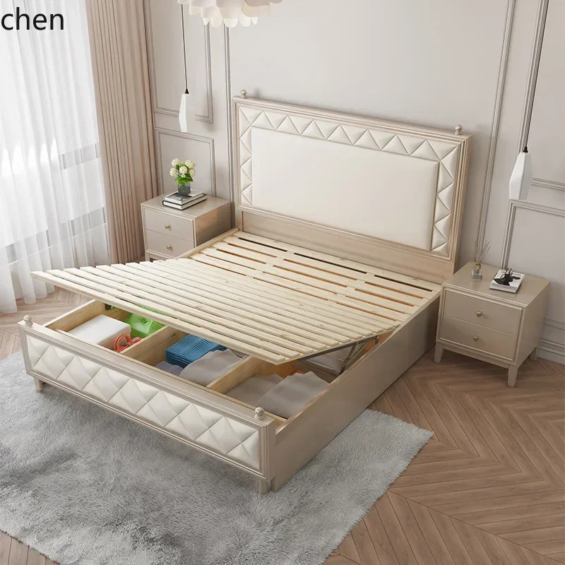 y8- Solid Wood Bed Master Bedroom High-End Simple Storage Bed Home Decor