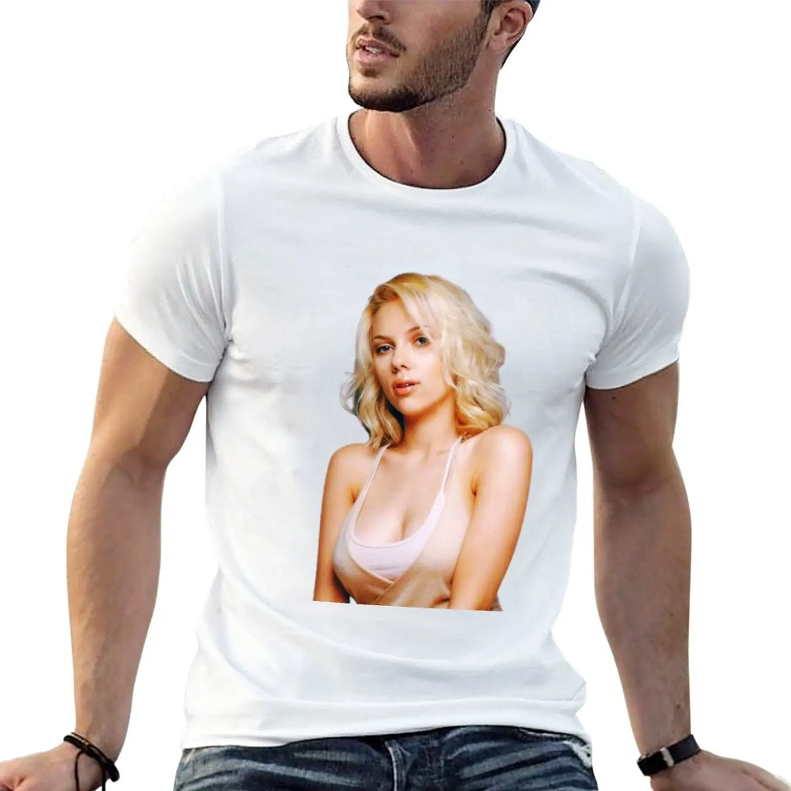 

New Scarlett Johansson T-Shirt funny t shirt cute clothes plain black t shirts men