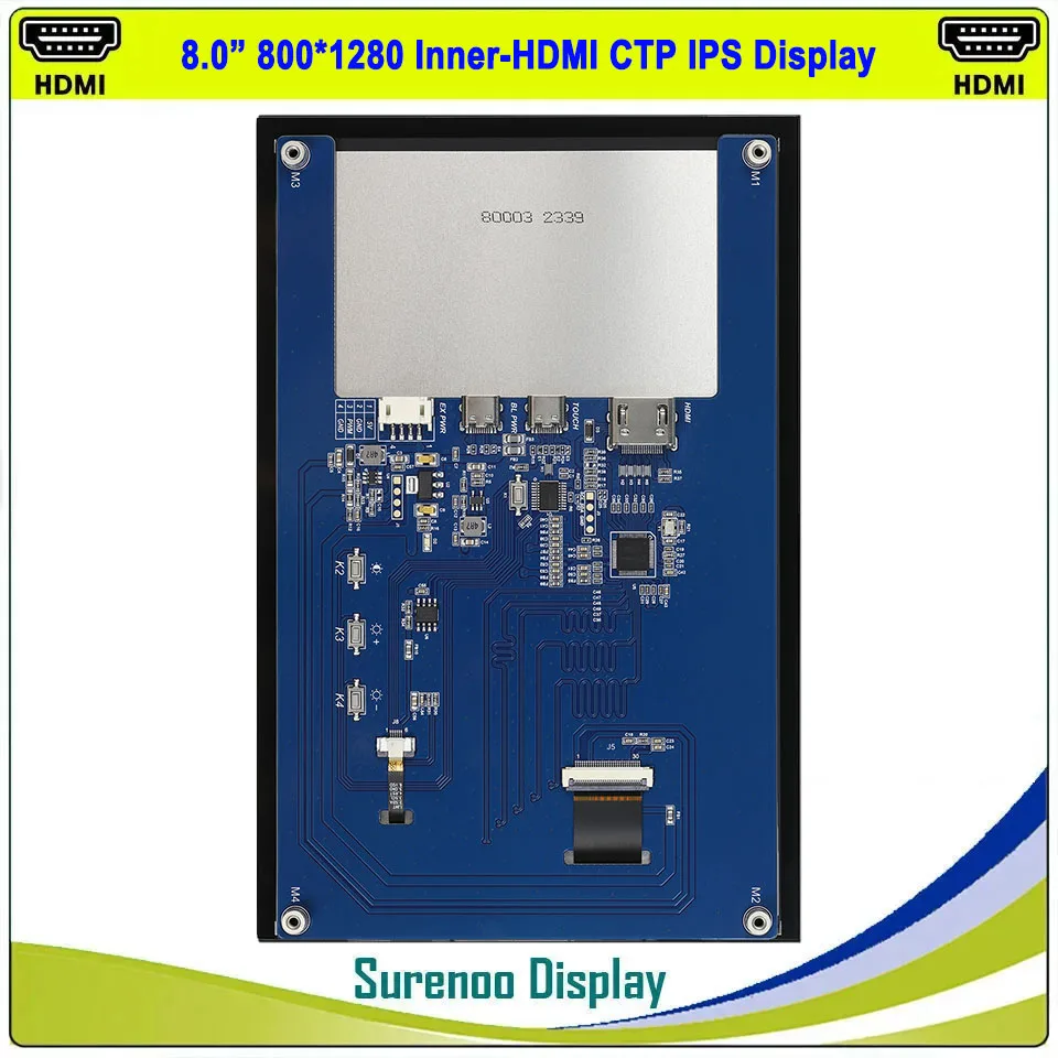 Imagem -05 - Capacitivo Touch Panel Lcd Module Display Monitor Screen Laranja pi Raspberry pi Tft Ips Mipi 8.0 800x1280