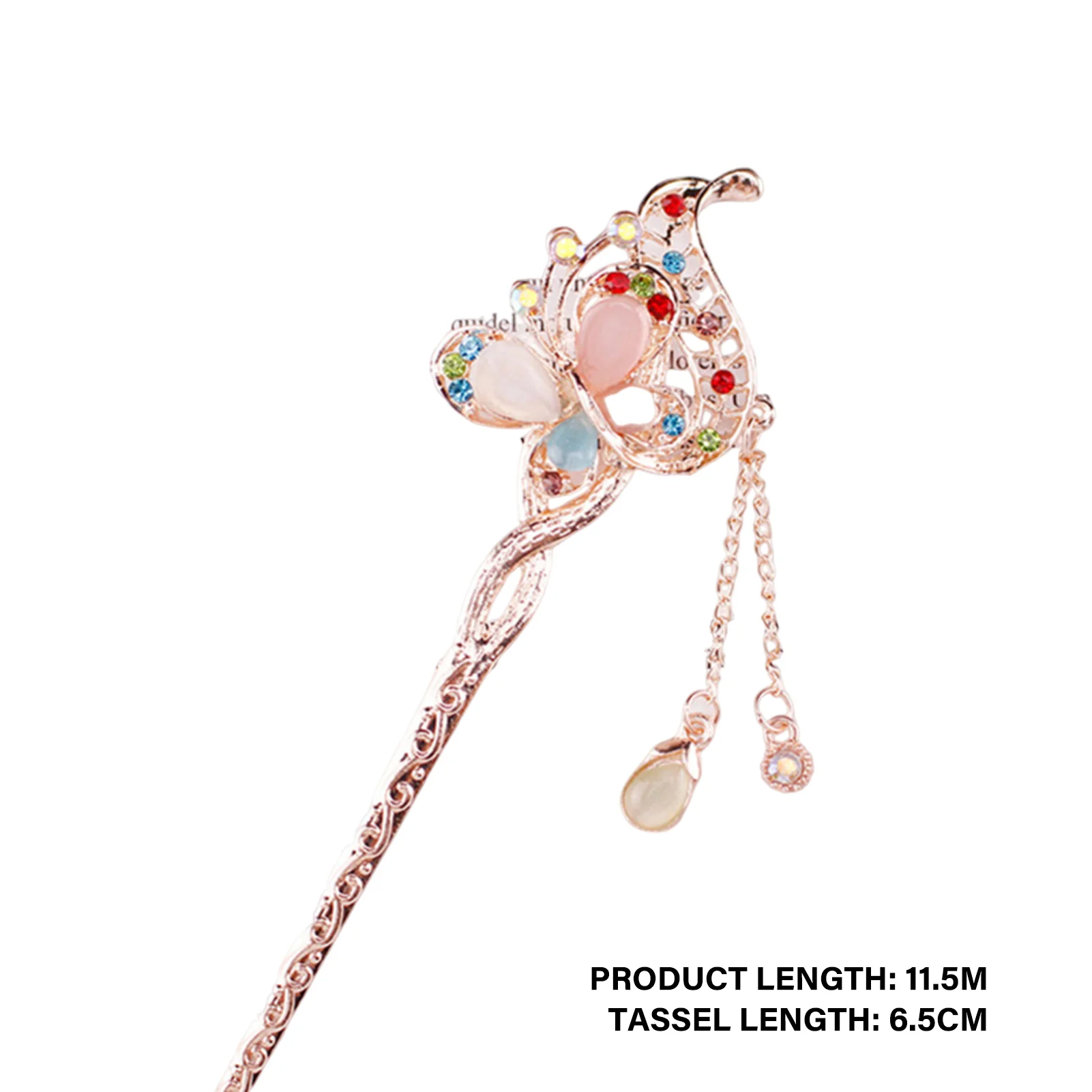 Chinese Style Hair Stick Hairpin Ethnic Style Rhinestones Crystal Hair Chopstick for Chinese Hanfu Cosplay Costume image 3