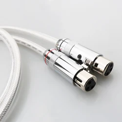 Audiocrast IC102AG 99.998% Pure Silver XLR Cable HiFi Audio Interconnect Solid PSS Pure Silver Core Wire Silver-Plated Plug