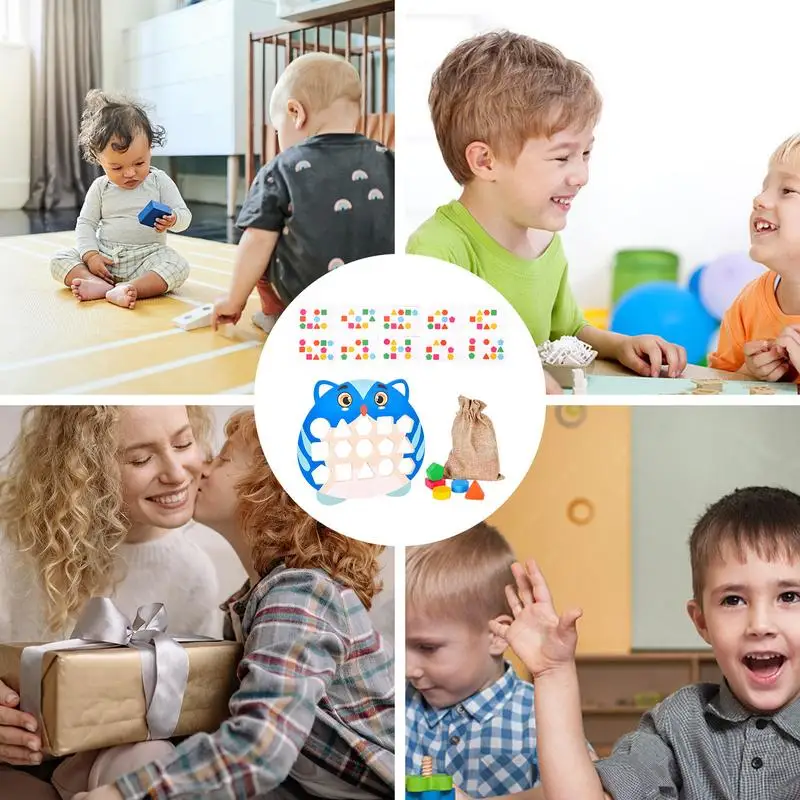 Vormsorteerspeelgoed Schattig matchend spel Dubbel spel Veilig sorteerspeelgoed Houten vormsorteerder Educatief speelgoed Grappig voor kleurcognitie