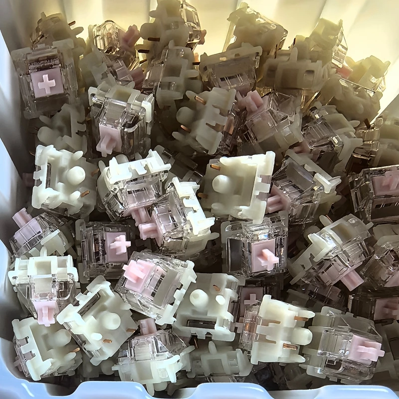 GATERON KS-9 3.0 Silent Families Switch Linear Tactile Silent 5 Pins Pink Purple RGB For Mechanical Gaming Keyboard DIY Switches