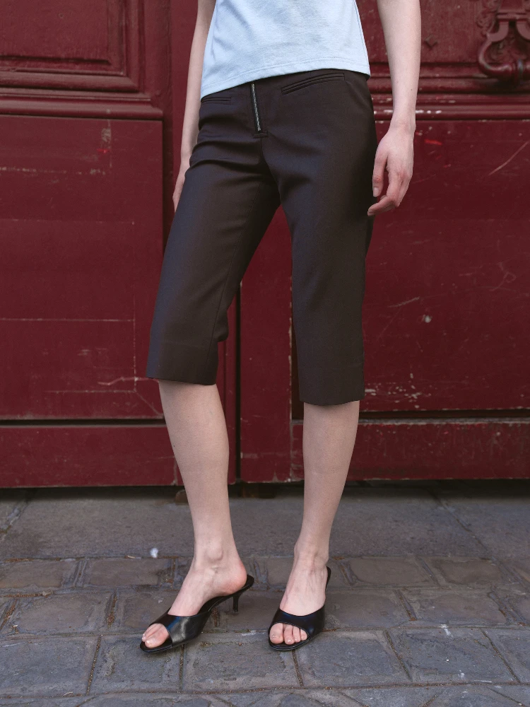 

Женские брюки PRED Deep ey Casual Commute с молнией на 7/8 длины, прямые, с высокой талией, из оптоволоконной ткани, комфортные, свободного кроя