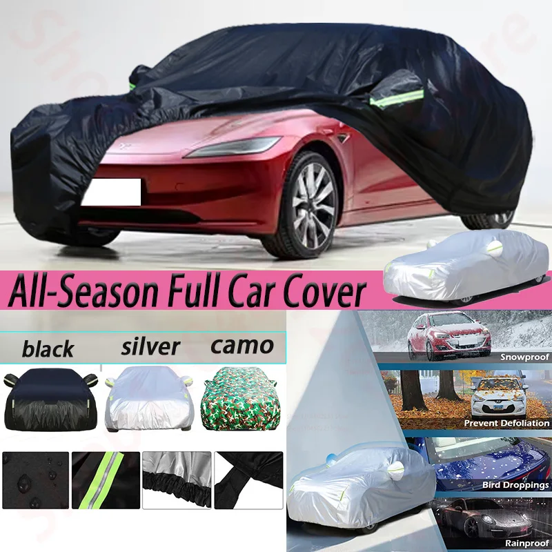 

Covers Custom Fit for Tesla Model 3 2020-2024 Heavy Duty Outdoor Waterproof All-Weather UV Protection Full Exterior Cover