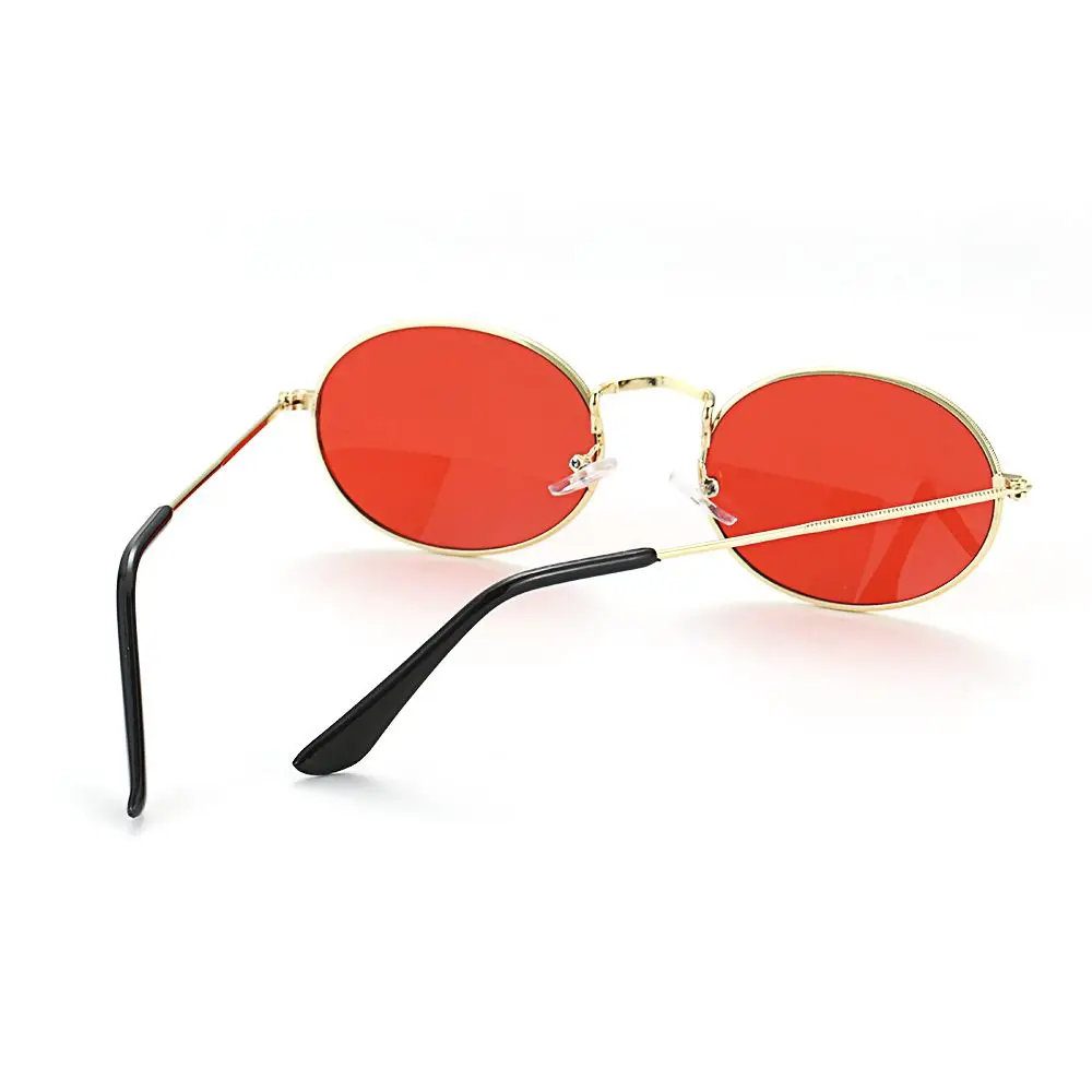 Vintage Unisex Metal Steampunk Small Frame Sun Glasses Gradient Mirror Glasses Men's Shades Oval Sunglasses