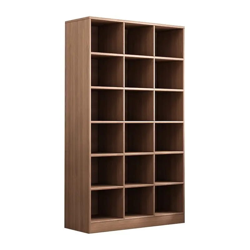 

Solid wood color bookcase integrated whole wall household lattice living room storage