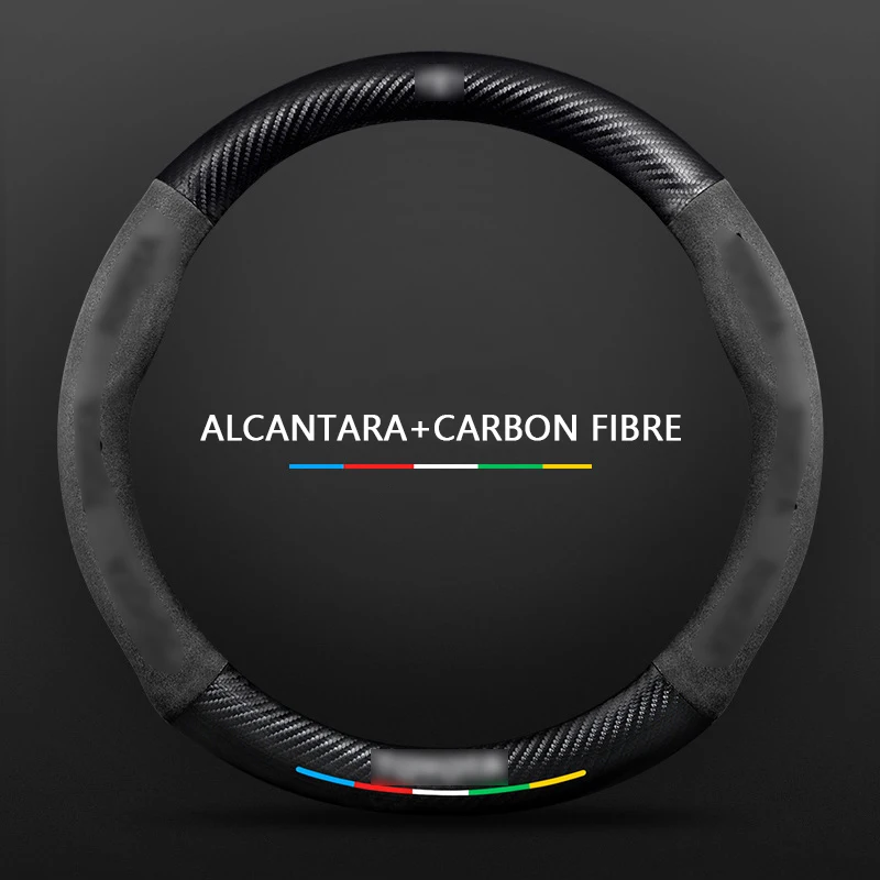 Passend für Toyota Camry RAV4 Corolla 86. Reiz Wish CHR Celica Vitz Highlander Yaris Carbonfaser-Alcantara-Lenkradabdeckung