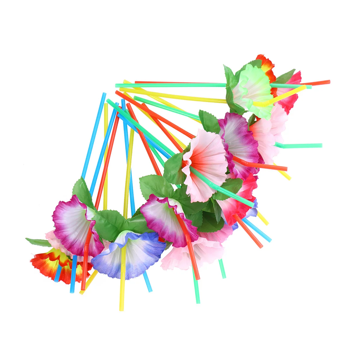 

24Pcs Flower Design Bendable Drinking Straws Flexible Extra Long Plastic Straws for Party Wedding Christmas Birthday Festival