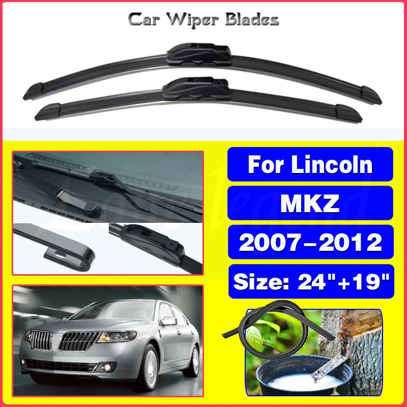 

Car Wiper Blade For Lincoln MKZ 2007 - 2012 Front Window Washer Windscreen Windshield Wipers Blades Accessories 2010 2011 24"19"