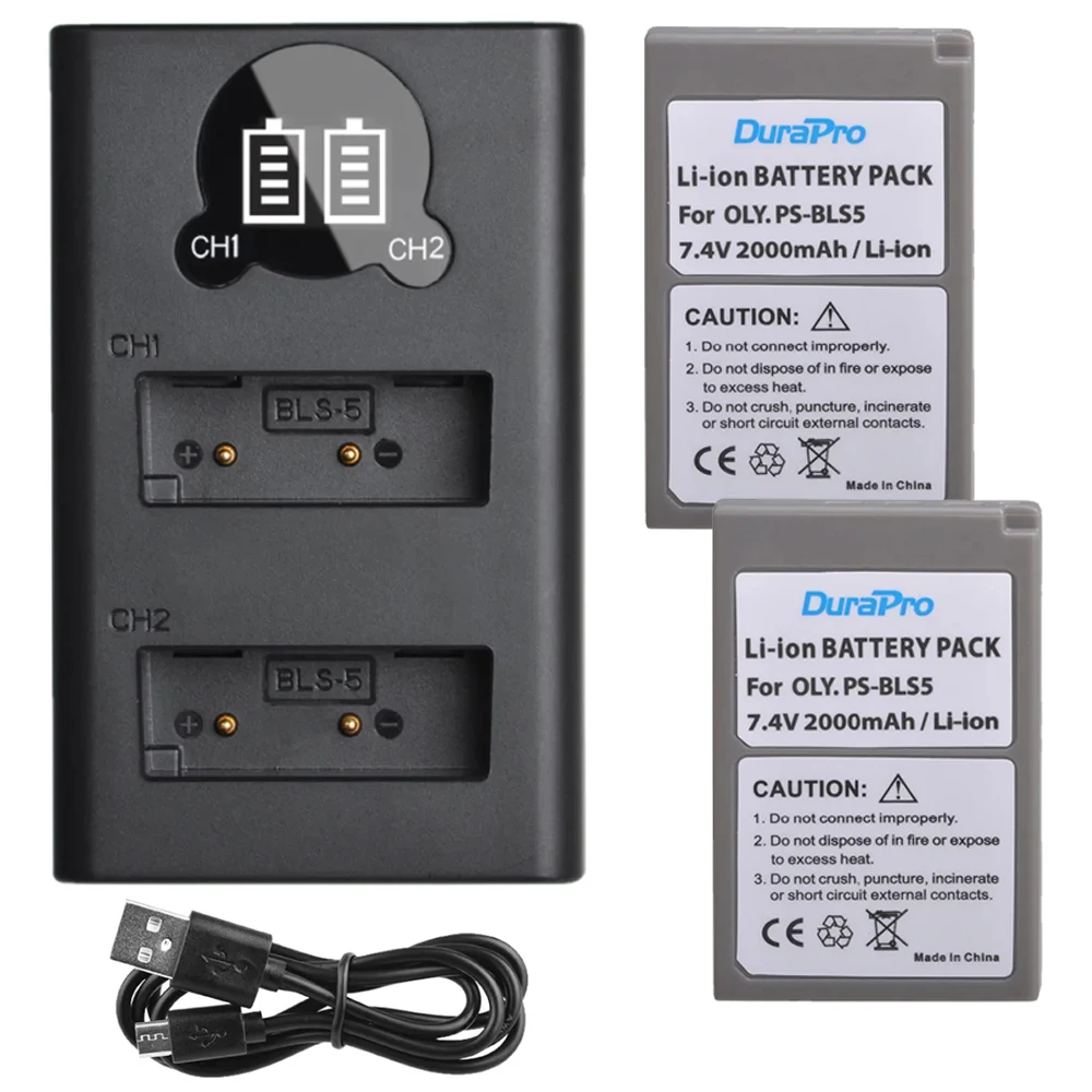 2000mAh PS-BLS5 BLS-5 BLS5 BLS-50 BLS50 Battery for Olympus PEN E-PL2,E-PL5,E-PL6,E-PL7,E-PM2, OM-D E-M10, E-M10 II, Stylus1
