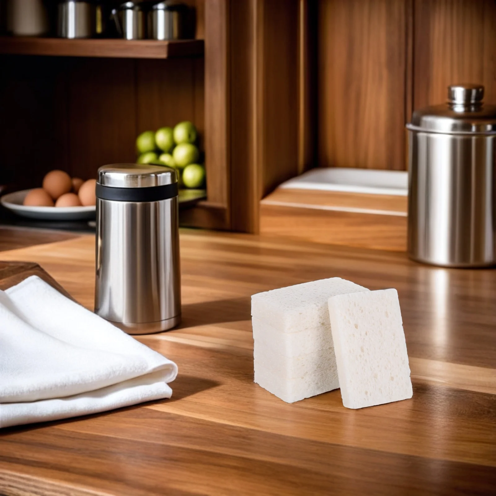 

20pcs Wood Pulp Sponge Scrubber: Cellulose Sponges Kitchen Cleaning Pads For Dishes Bathroom Non Scratch Reusable Bulk