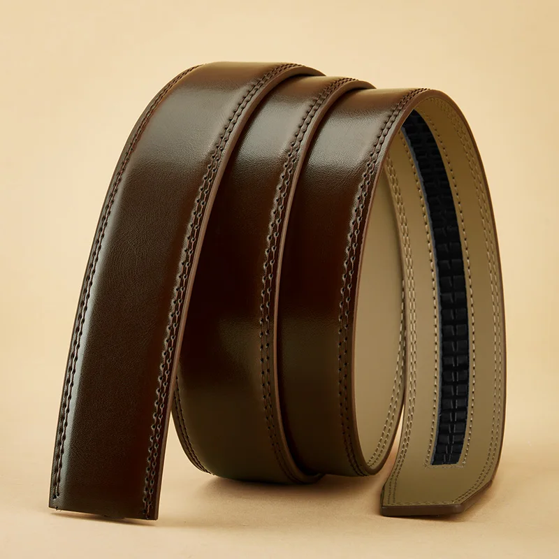 OYIFAN mannen Automatische Riem Bruin Ratelriem 115 cm-145 cm Maat Mode Mannen Lederen Riem mannen Gift