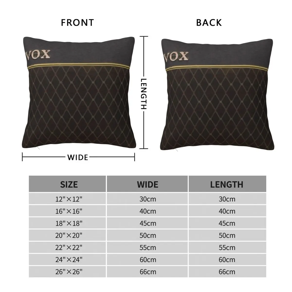 Vox AC30 Amplifier Pillowcase Polyester Cushion Comfort Throw Pillow Sofa Decorative Cushions Used for Home Bedroom Living Room