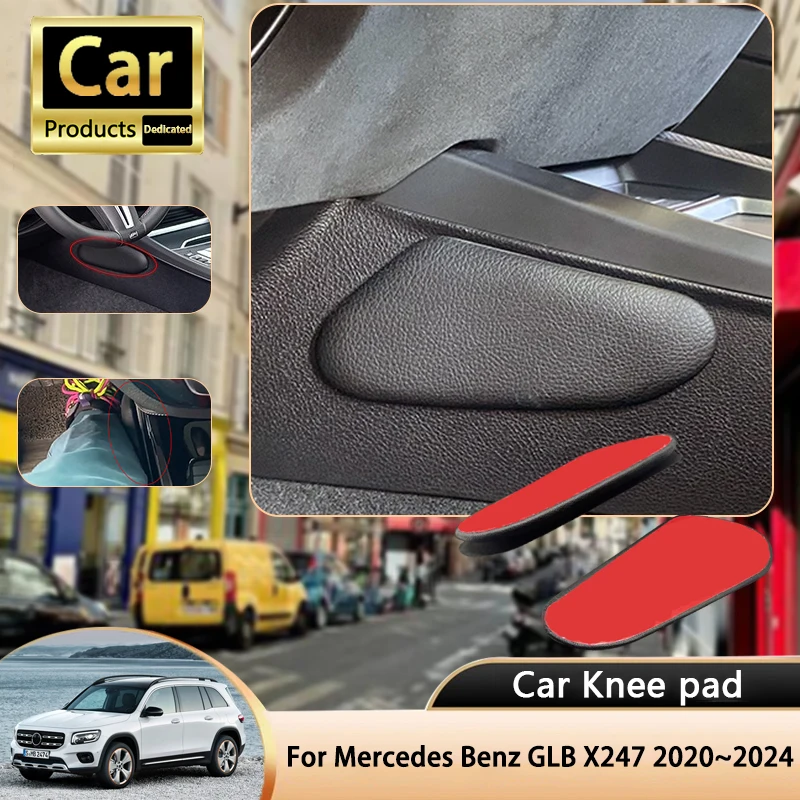 

For Mercedes Benz GLB X247 2020~2024 5-door SUV Car Leg Knee Pad PU Lether Center Control Rest Cushions Thigh Support Cushion