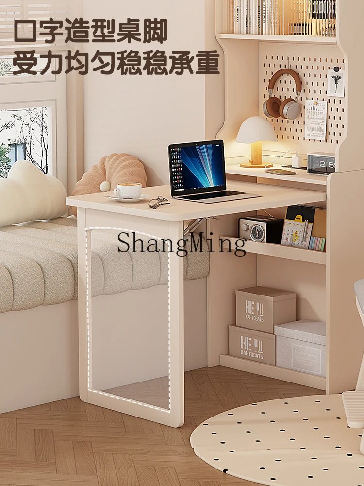 SM table, desk, integrated dual-purpose dining cabinet, small apartment socket against the wall, solid wood foldable