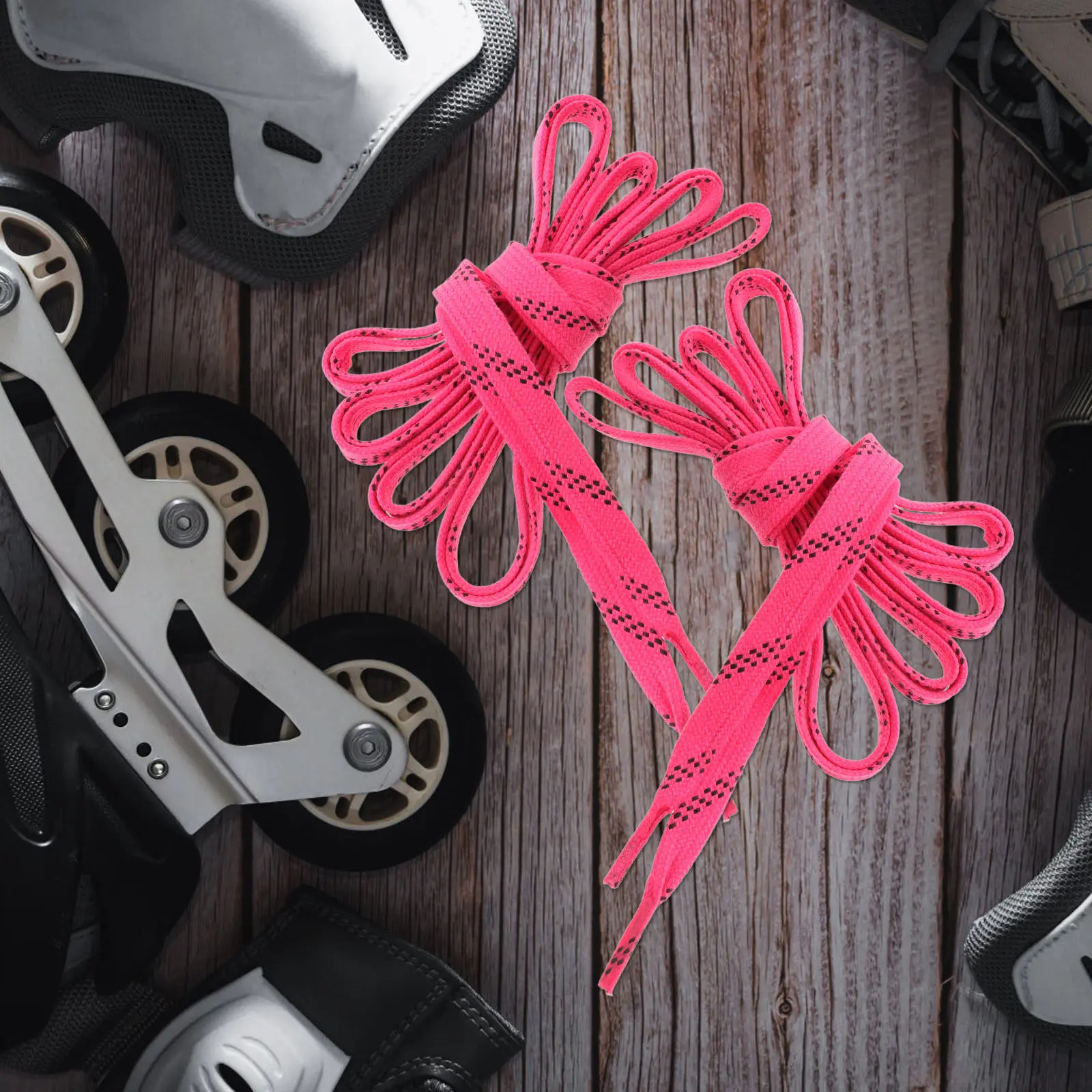 

1 пара износостойких шнурков для хоккейных коньков, предварительно пропитанных воском, плоской формы, для аксессуаров для ледовых коньков, долговечные, обеспечивают плотную и надежную фиксацию, идеальные.