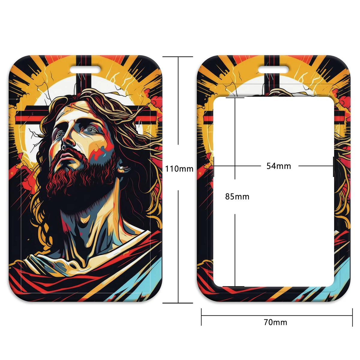 Jesus-ネックストラップ付きカードホルダー,キー,IDカード,携帯電話ストラップ,バッジホルダー,DIYハンギングロープ,ネックストラップ用アクセサリー