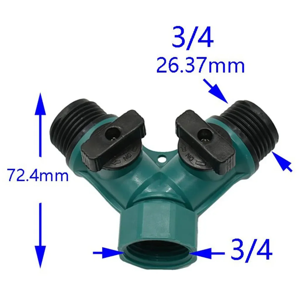 

1pcs 2 Way Garden Hose Splitter Y-Type Watering Connector Distributor Outdoor Tap Irrigation Valve Hose Pipe Quick Connector