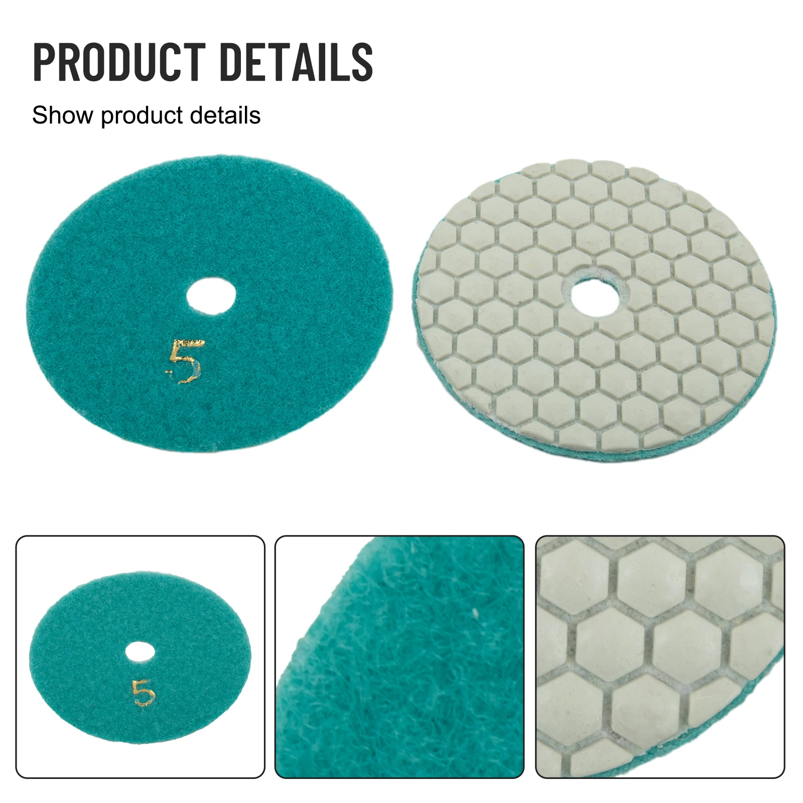 2 szt. Suchych Padów Polerskich 3 Calowe Diamentowe Padów Polerskich Zestaw Do Polerowania Na Sucho/Mokro Do Granitu Kamienia Betonu Marmuru Używane Jako Tarcze Szlifierskie