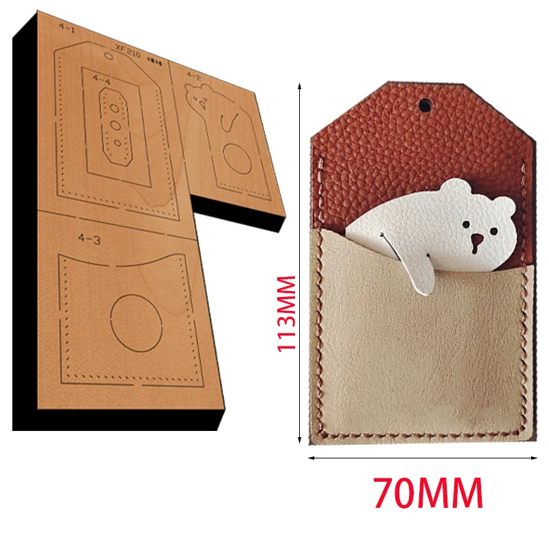 New Japan Steel Blade Wooden Die Bear card bag  Wallet Leather Craft Punch Hand Tool Cut Knife Mould XF210