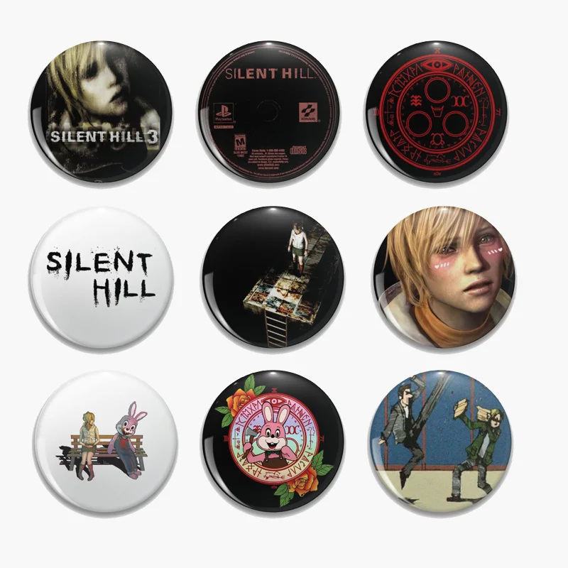 58mm Band Horror Game Silent Hill Pin Brooch For Bag Clothes Silent Hill Brooch Badge for Backpack Accessories Friends Fans Gift