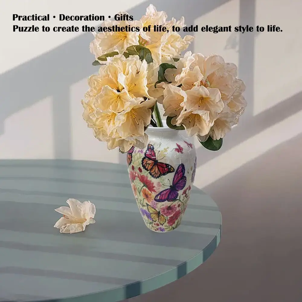 Vase Puzzle 3D créatif, bricolage, Arrangement de fleurs artistique, Arrangement de fleurs, Vase de décoration de maison étanche pour enfants/adultes