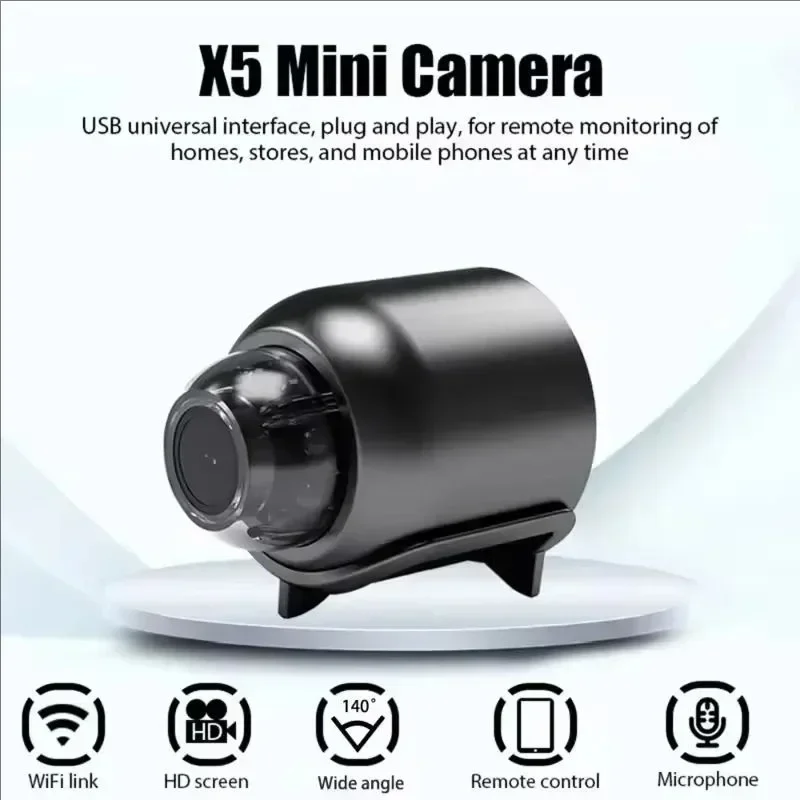 NEW 1080P HD X5 Mini Camera Wireless WIFI Outdoor Indoor Surveillance Camera with Cyclic Recording for Camping Home Security