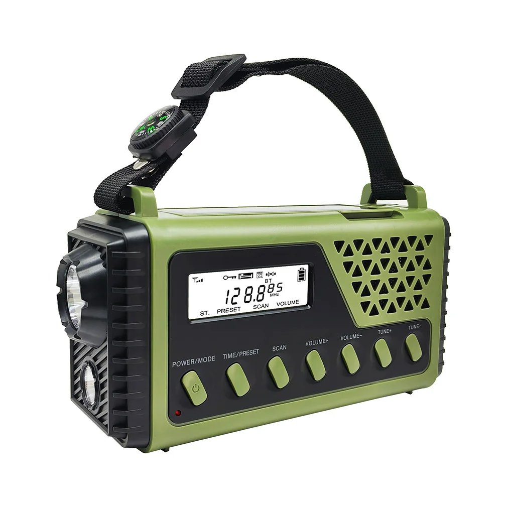 

SY-1199 Multifunctional Emergency Radio 10000mAh AM/FM/SW Radio Portable Bluetooth Radio Solar Hand Crank Flashlight SOS Alarm