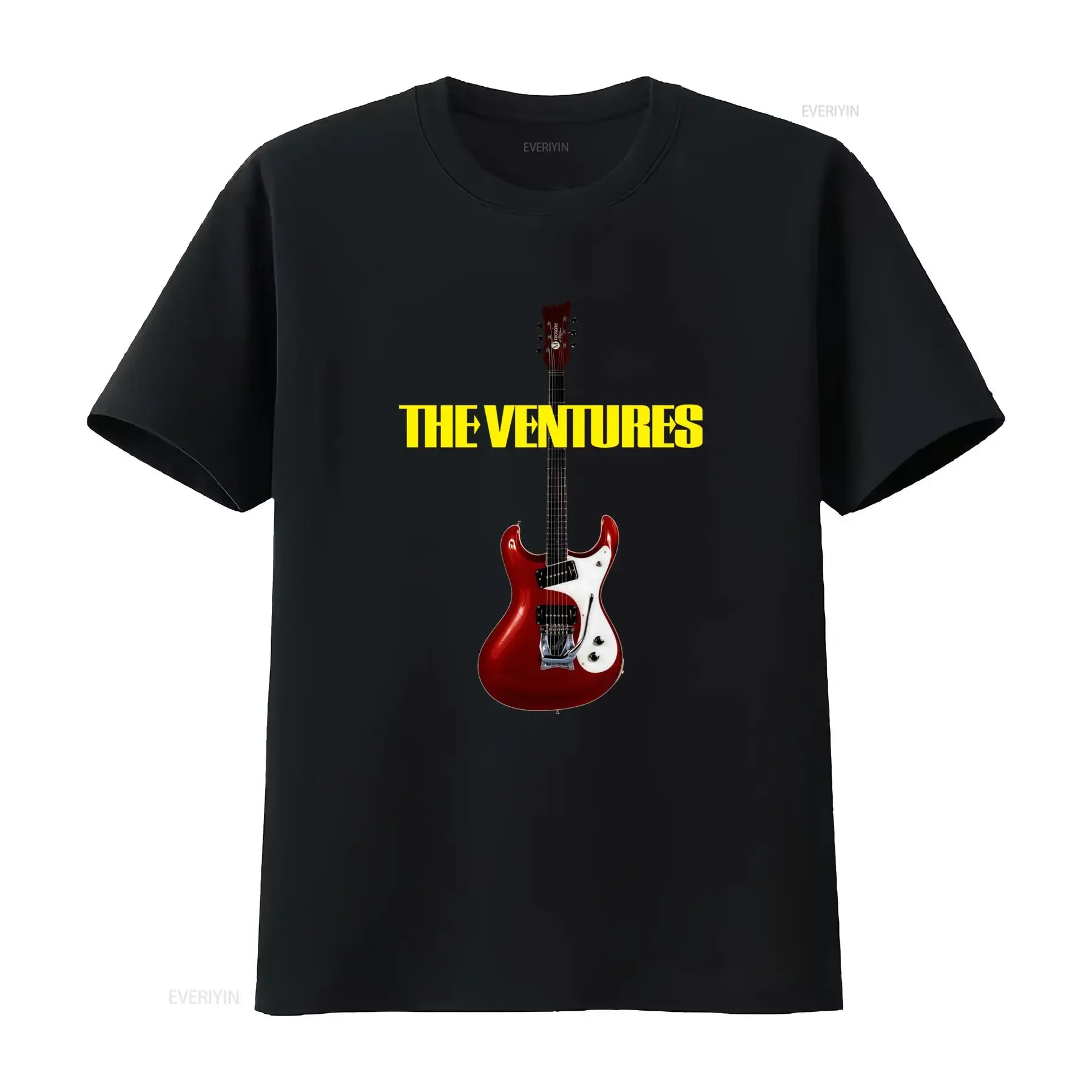 Vintage Retro The Ventures Rock Band Electric Guitar Print Casual T Shirt vintage Washed Breathable graphic designer clothes