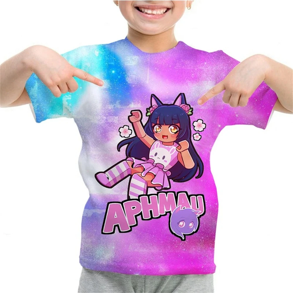 Aphmau 3D Print T Shirt for Kids Girls Cartoon Tshirts Boys Anime T-shirts Camiseta Toddler Kawaii Tee Tops Children\'s Clothing