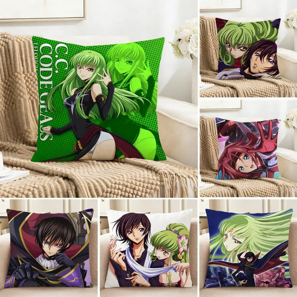 Mecha Anime C-Code Geass Cushion Cover Cozy Pillowcase Holiday House Interior Sofa Bedroom Accessories