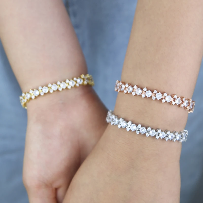 5A Cubic Zirconia Cute Lovely Girl Women Jewelry Panda Charm Link Tennis Chain CZ Bracelet image 6