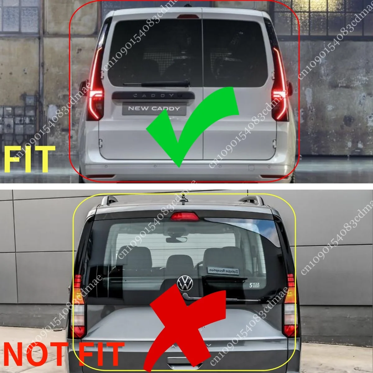 Gloss Rear Spoiler for Volkswagen VW Caddy MK5 Twin Door 2021 2022 2023 2024 2025 Tail Wing Cap Bodykits Tuning Splitter Styling view 2