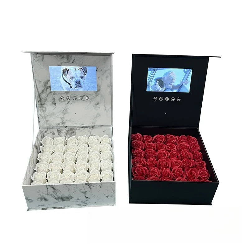 

High definition 7 inch screen video box Valentine's Day forever rose gift box high-end gift box