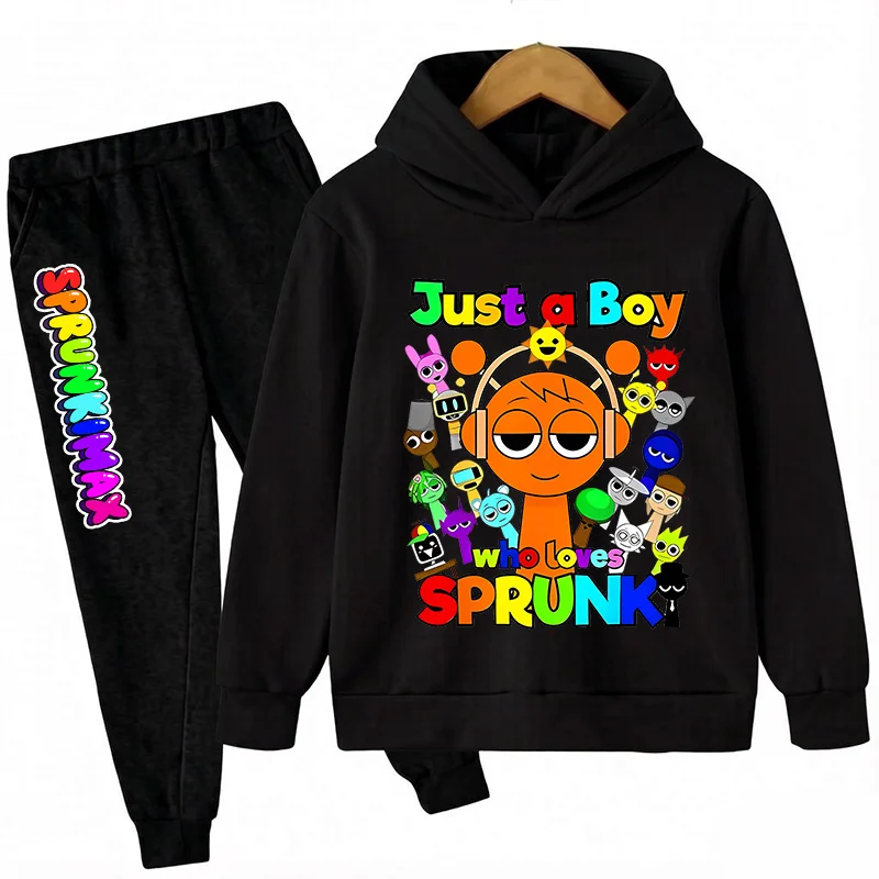 Children's Hoodies Set 4-13Y Streetwear Sprunki Incredibox Tracksuit Fashion Comfortable Kids Sweatshirt 2 Pcs Sets Pant Suit