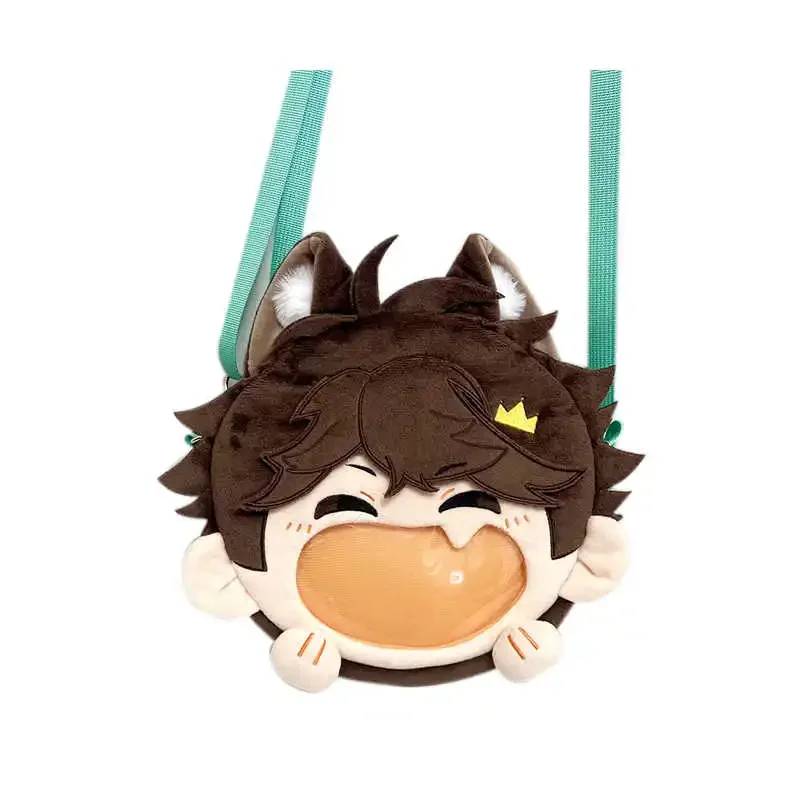 Anime Oikawa Tooru Cosplay bolsa de felpa Sugawara Koushi boca grande transparente Itabag Hinata Shoyo mochila bolsas de mensajero