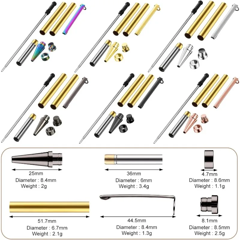4 قطعة 7 مللي متر مجموعات صنع القلم ل Woodturning Slimline القلم السائبة تويست عدة مع عبوة مخرطة تحول لوازم لصنع Offi