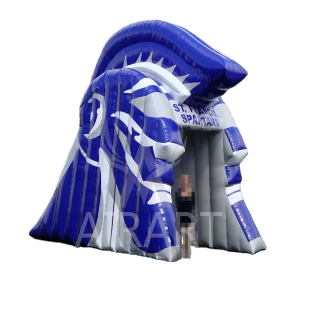 Custom event college football baseball entrance mascot field Roman Spartan warrior Knight inflatable Helmet