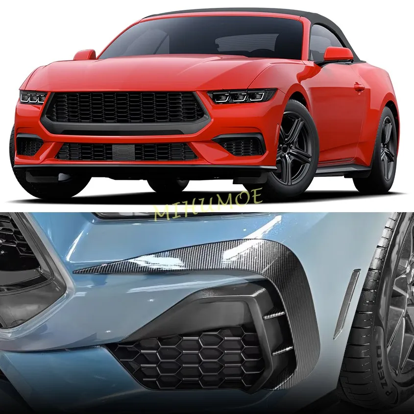 

Front Bumper Side Vent Cover Trim For Ford Mustang GT / GT Premium 2024 2025 2026 Black Side Air Intake Bezel Spoiler Splitter