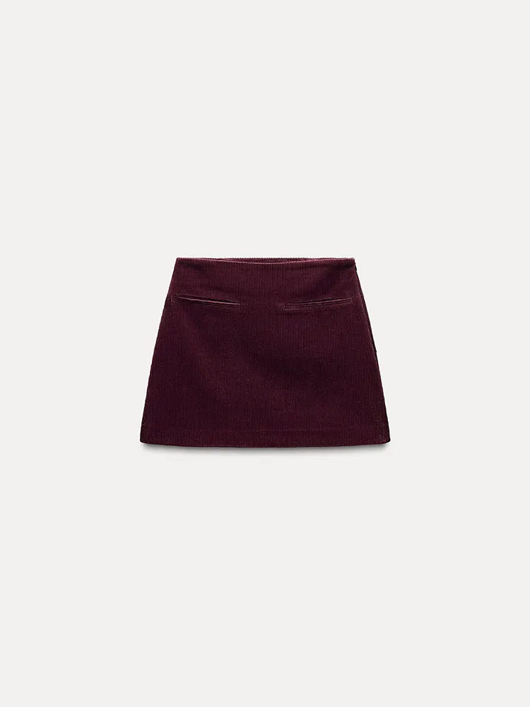 ฤดูใบไม้ผลิมาถึงใหม่ผู้หญิงลําลองอเนกประสงค์กระชับสัดส่วน Corduroy กระโปรงยาวเอวสูง ort กระโปรงเดินทาง Sle