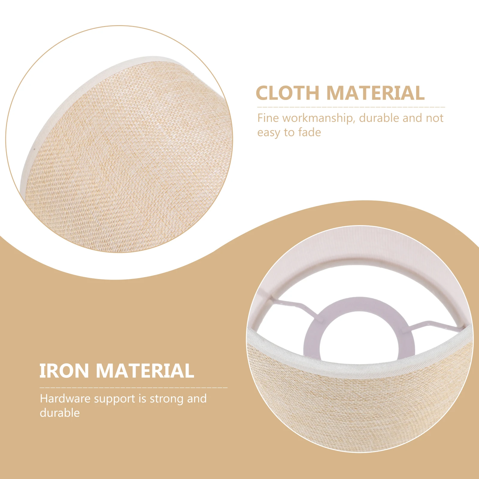 

1pc Fabric Lampshade Linen Cylindrical Brown Silver Durable Wall Ceiling Floor Light Cover Cloth Modern Style Light Protector