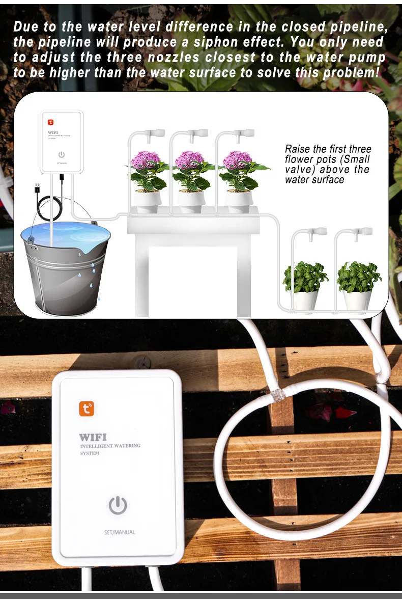 

Умный контроллер полива для сада с Wi-Fi, автоматическая система капельного орошения для растений, комплект с управлением через мобильное приложение, устройство для таймерного полива