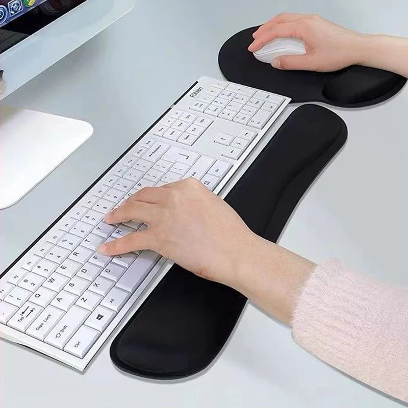 Computer Mouse Pad Wrist Support Memory Foam 3D Business Pure Black Rebound Keyboard Hand Rest Soft and Comfortable Hand Pillow