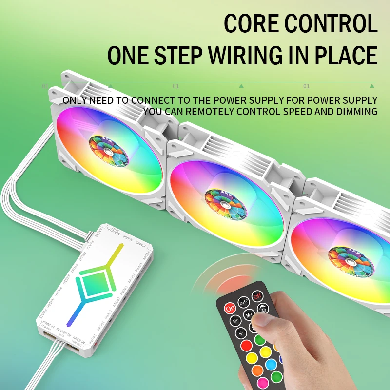 5V/3Pin ARGB 4Pin Fan PWM HUB 1To8 Music Rhythm Controller Aura Sync Cooling Fan Remote Control Chassis Hub