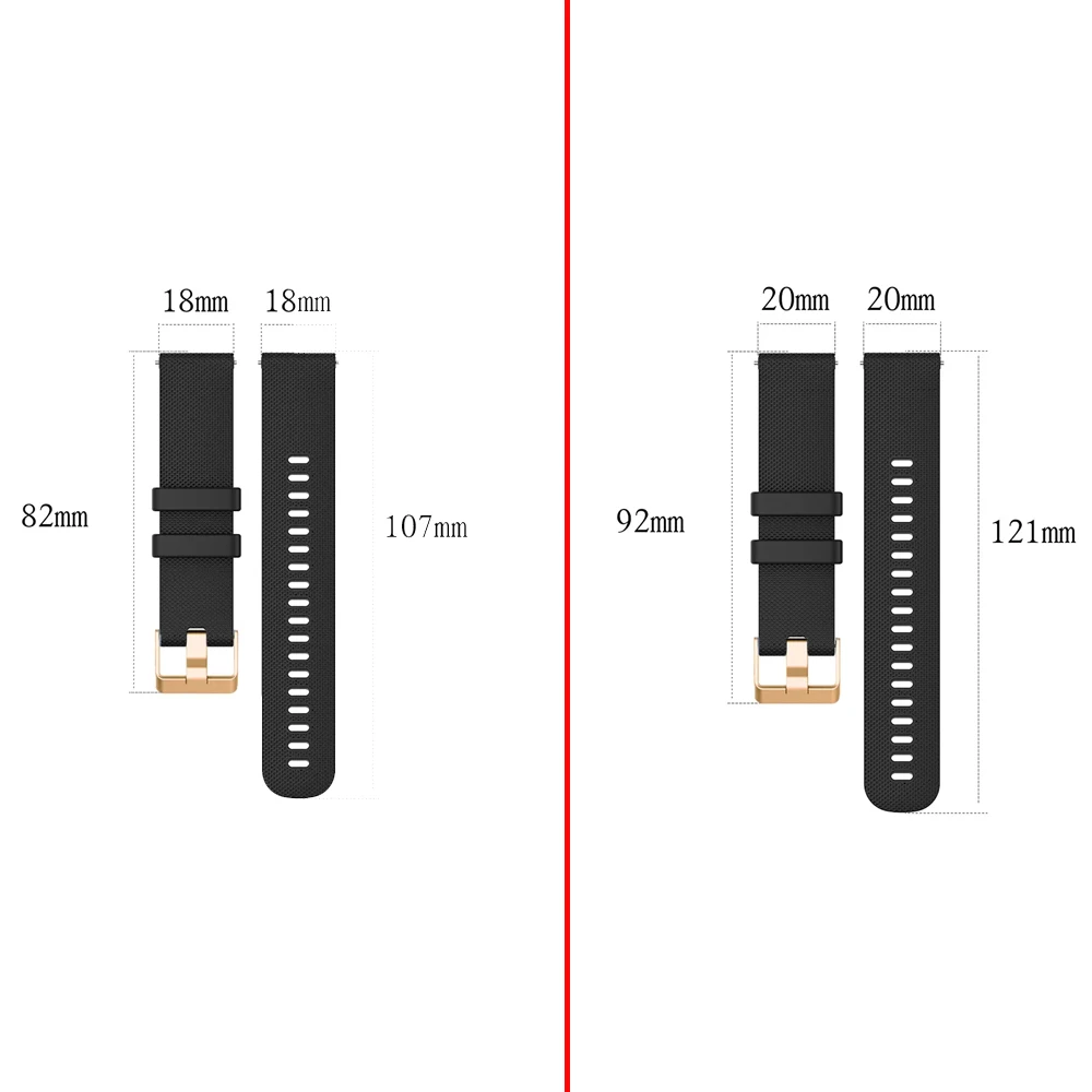 18mm 20mm Silicone Watch Strap for Garmin Venu 2 Plus/sq2/Vivoactive 3 3S 4S Forerunner 245 645 158 55 Smart Bracelet Wristband