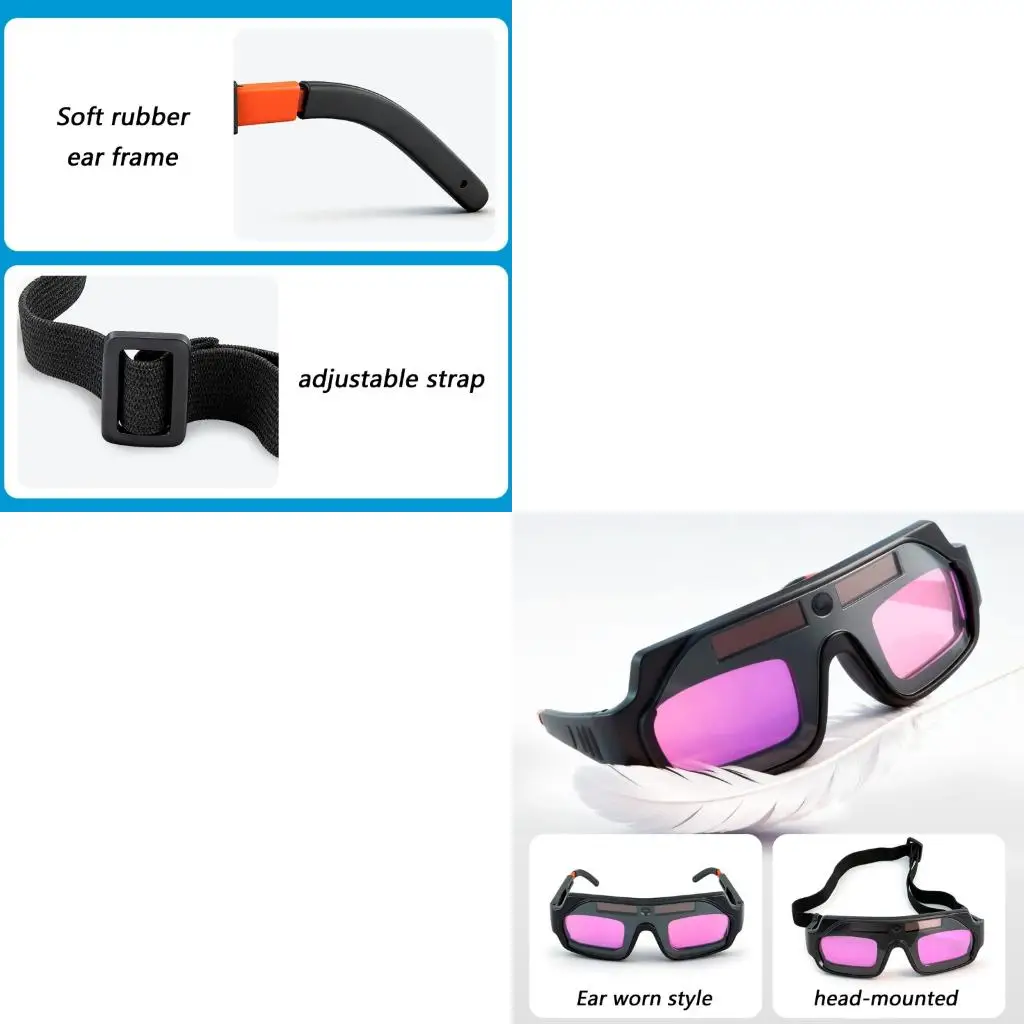 High Transparency Automatic Darkening Welding Helmet Goggles Solar Powered Comfort Fit for Protected in Welding Tasks
