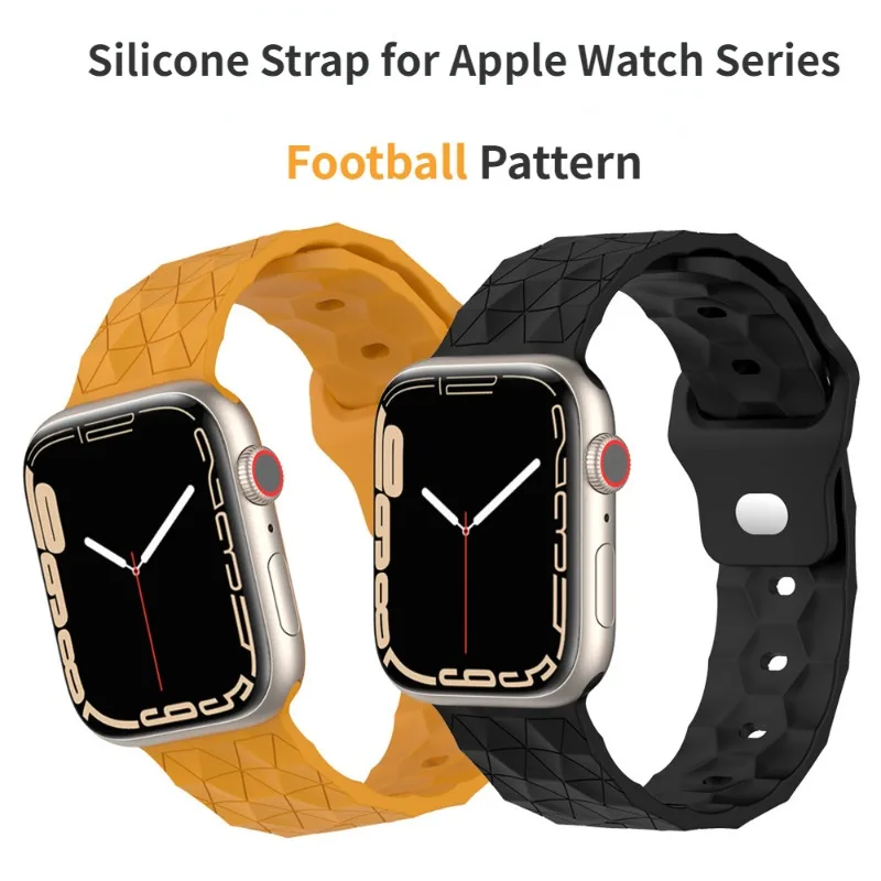 

Silicone Strap For Apple Watch Band Ultra 49mm 44mm 45mm 42mm 41mm 42mm 38 Sport Bracelet Football Pattern Iwatch Serise 8 7 6 5