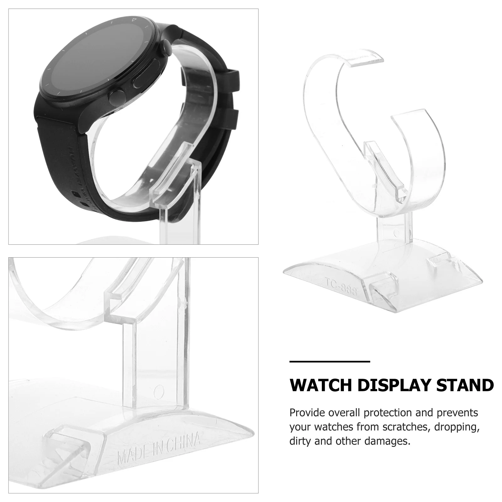 

10Pcs Watch Display Stand Long Lasting Plastic Jewelry Holder Practical Watch Rack Scratch Drop Dirt Protection